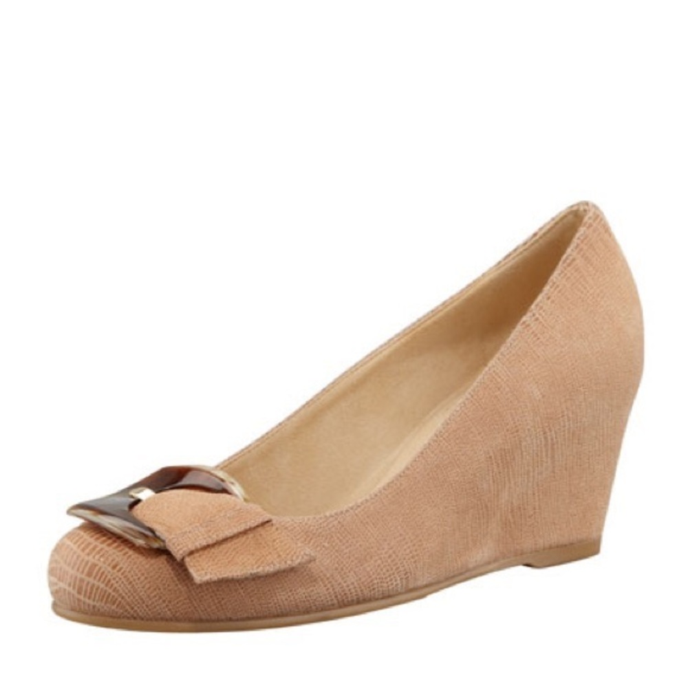 Stuart Weitzman//Nude Bucalina Wedge Pumps